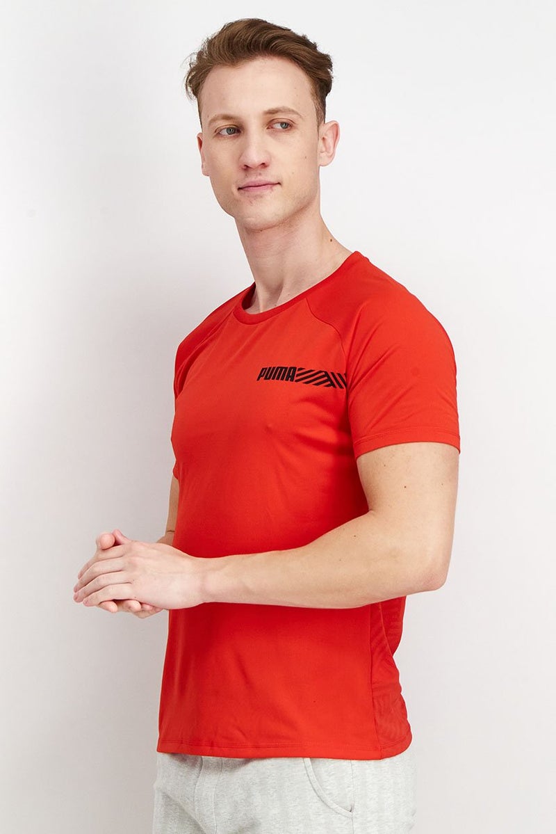 PUMA Men Sportswear Fit Short Sleeve Classic Logo t-Shirt, Red - Image 2